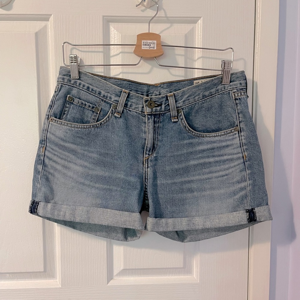 Rag & Bone blue denim low-rise shorts, size 26